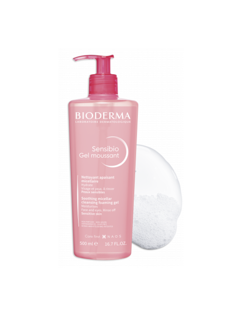 BIODERMA SENSIBIO GEL MOUSSANT 200ML ROSADO